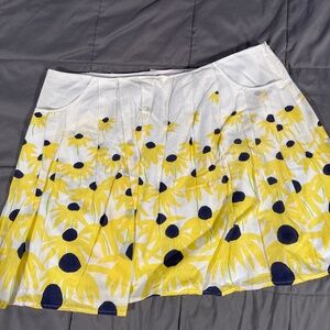 Lilly Pulitzer White Skirt with Yellow and Navy Floral Print